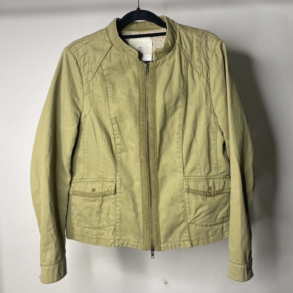 Anthropologie Hei Hei Light Olive Green Bomber Jacket